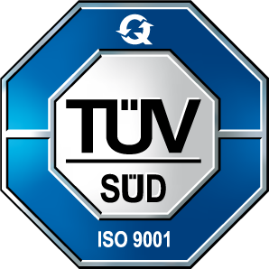 Prüfzeichen des TÜV Süd für ISO 9001